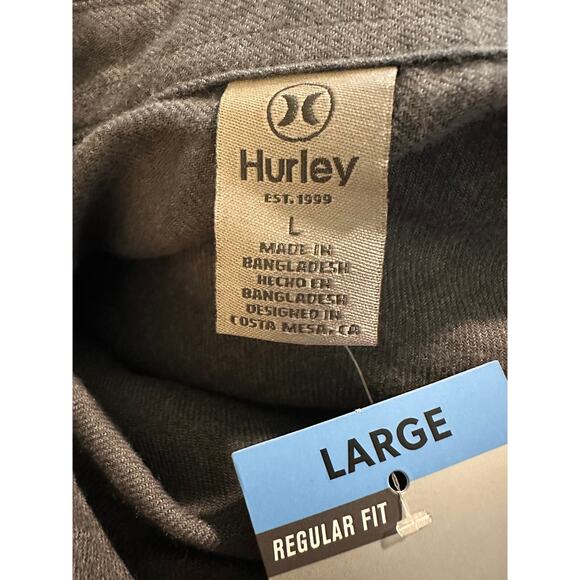 Hurley Charcoal Ultra Soft Brushed Flannel Regular Fit Shirt, Size Large NWT - Picture 6 of 8